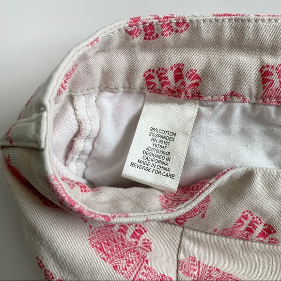 •BEBOP• Size 11 Cream & Pink boho Elephant Shorts - Picture 7 of 11